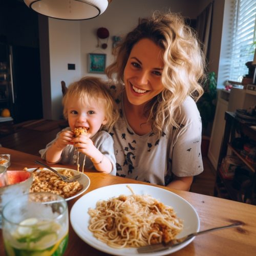 Beikostberatung – Individuelle Unterstützung bei der Einführung gesunder Ernährung für Babys und Kleinkinder Eine Mutter und ihr Kind genießen gemeinsames Essen – Unterstützung bei der Beikosteinführung durch professionelle Beratung.
