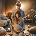 doula-begleitung-schwangerschaft-geburt Doula begleitet eine schwangere Frau in entspannter Atmosphäre – einfühlsame Unterstützung während Schwangerschaft und Geburt bei Frauenwohl & Babyglück Bochum.
