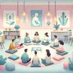 Eltern sitzen im Kreis und tauschen sich in einem Kursraum aus – Elternkurs und Geburtsvorbereitung bei Frauenwohl & Babyglück Bochum.