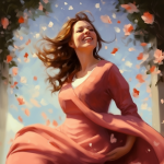 Symbolbild: Frau in rotem Kleid lächelt voller Lebensfreude – Unterstützung bei Kinderwunsch mit Fruchtbarkeitsmassage (TFM) bei Frauenwohl & Babyglück Bochum.