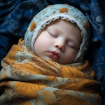 Schlafendes Baby in Decke eingekuschelt – gesunder Babyschlaf bei Frauenwohl & Babyglück Bochum.