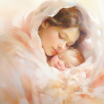 Symbolbild: Mutter hält ihr Baby schützend und geborgen – Bondingbad zur Stärkung der Eltern-Kind-Bindung bei Frauenwohl & Babyglück Bochum.