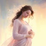 Schwangere Frau hält liebevoll ihren Bauch und lächelt – Vorfreude und Geborgenheit in der Schwangerschaft bei Frauenwohl & Babyglück Bochum.